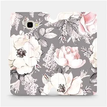 Flipové pouzdro na mobil Samsung Galaxy J4 Plus 2018 - MX06S Květy na šedém pozadí (5903516021130)