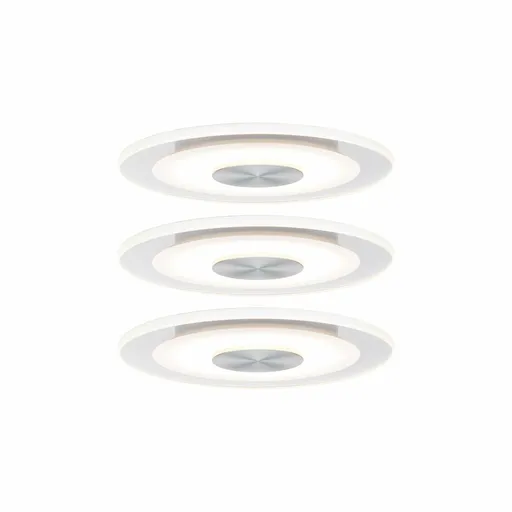 Paulmann vestavné svítidlo LED Whirl kruhové 5,5W hliník satén 3ks sada stmívatelné 929.07 P 92907