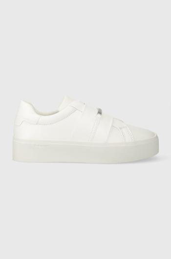 Sneakers boty Calvin Klein FLATFORM CUPSOLE SLIP ON W/HW bílá barva, HW0HW01862