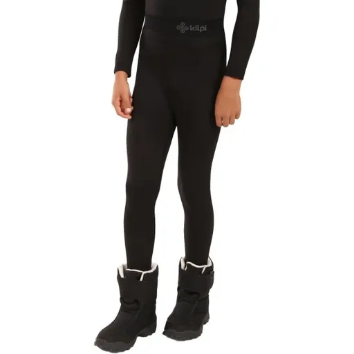 KILPI NIEL Dětské bezešvé termo kalhoty, černá, velikost 10Y