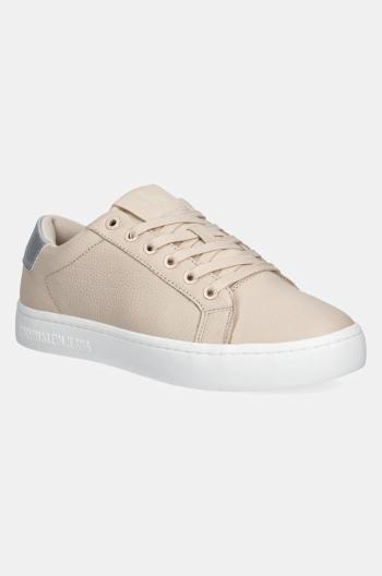 Kožené sneakers boty Calvin Klein Jeans CLASSIC CUPSOLE LOW OHB béžová barva, YW0YW01799