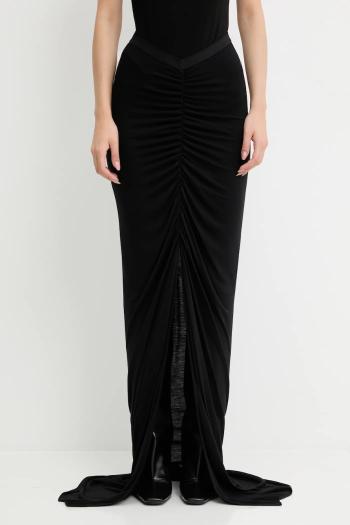Rick Owens Lilies szoknya Poppy fekete, maxi, egyenes, LI02E3317.RV