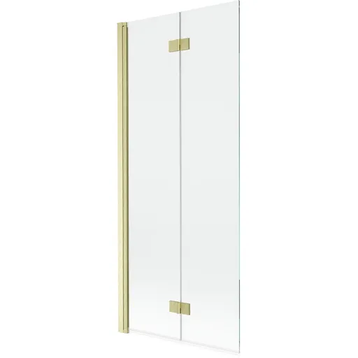 MEXEN MIST vanová zástěna 80x150 cm 6mm 2-s, zlatá kartáčovaná, čirá, levá 8A9-080-002-55-00-L