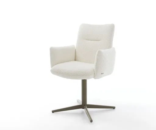 Jídelní židle Jova-Flex s područkami bouclé bílá podnož