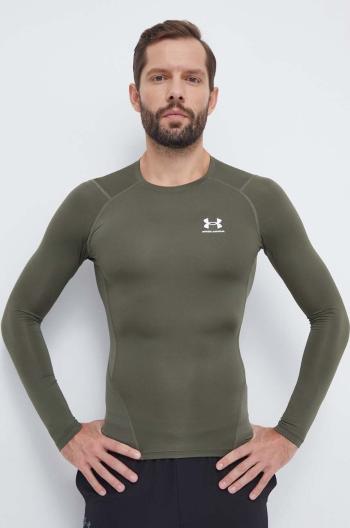 Tréninkové tričko s dlouhým rukávem Under Armour zelená barva, 1361524