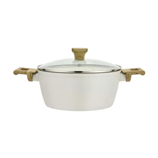 Kastrol s poklicí KITCHISIMO Bianco 20cm nepřilnavý povrch