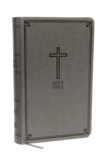 NKJV, Deluxe Gift Bible, Leathersoft, Gray, Red Letter, Comfort Print - Thomas Nelson