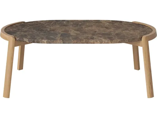 Konferenční stolek Mix 95 x 61 cm, více variant - Bolia Varianta: Brown marble | Oiled oak, Solid | v. 35 cm