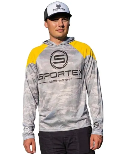 Sportex tričko s dlouhým rukávem dres upf 50 žluto/šedé - xl