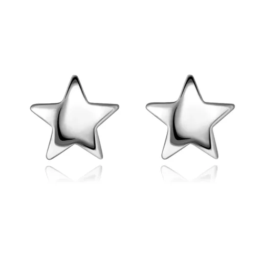 Náušnice ze stříbra 925 - vypouklé zrcadlově lesklé hvězdy, puzzle