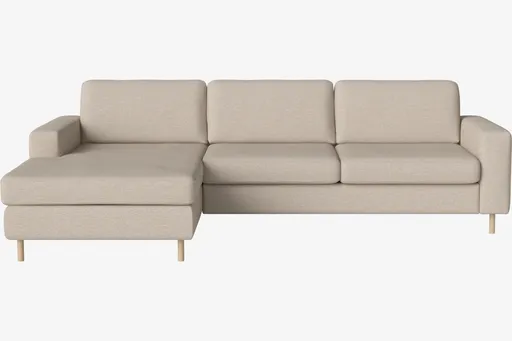 Pohovka Scandinavia 3 místná s lenoškou vlevo, více variant - Bolia Látka: kolekce London | barva - světle béžová, Nožičky: bílý dub 13 cm