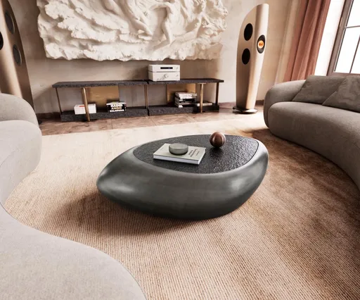 Konferenční stolek Sagana 120x80 cm metalická stříbrná reliéfní