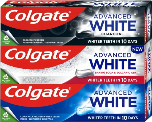 Colgate Sada bělicích zubních past Advanced Mix Trio 3 x 75 ml