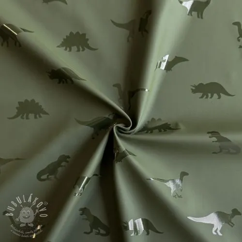 Látka na pláštěnku Dinosaurs dark green