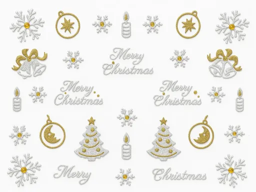 Samolepky na nehty Vánoce - stříbrno-zlaté YJ058