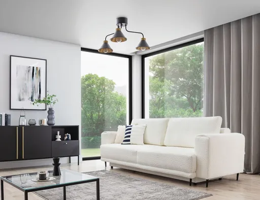 Detmer 66x66x29cm lustr 3 černý/zlatý