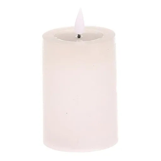 Svíčka s LED osvětl. a časovačem, bílá, parafín, 13 cm
