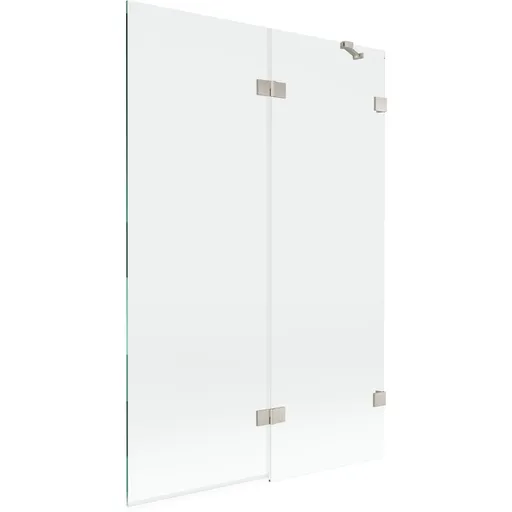MEXEN/S Lunar vanová zástěna 2-křídlová pravá 120 x 150, transparent, nikl kartáčovaný 897-120-100-97-00-P