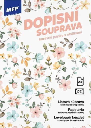 Dopisní papír barevný LUX 5+10 (Květy)