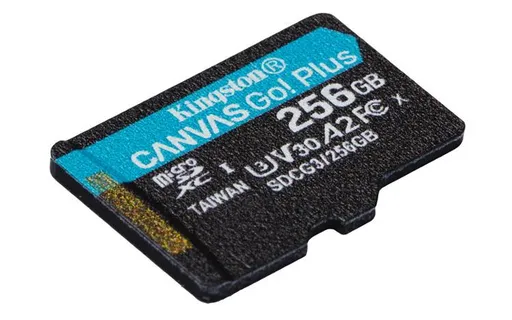 KINGSTON 256GB microSDXC Canvas Go Plus Gen4 200MB/s A2 U3 V30 Card bez adaptéru