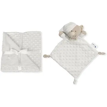 INTERBABY deka měkká kuličky a přítulka, krémová (8435440340584)