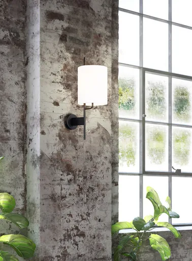 Černobílá kovová nástěnná lampa Tokyo Ledea