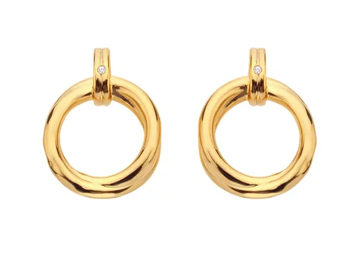 Hot Diamonds Pozlacené visací náušnice s diamanty Jac Jossa Soul DE813