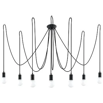 Lustr na Lanku EDISON 7 7xE27/60W/230V černá (86900)