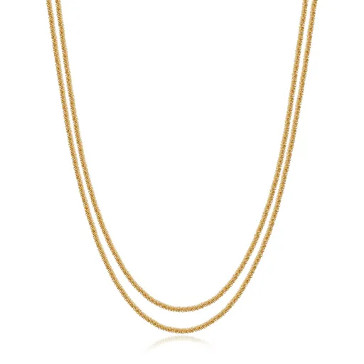 S'Agapõ Nádherný pozlacený dvojitý náhrdelník Chunky SHK105