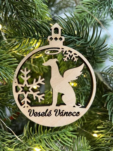 Vsepropejska Vánoční baňka s chrtem – ozdoba na stromeček Typ: Baňka 6