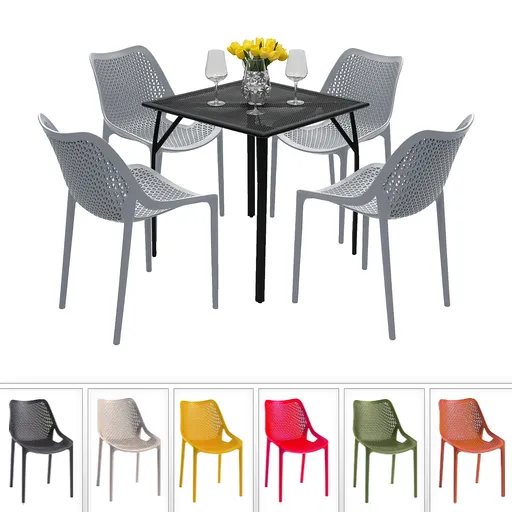 Zahradní sestava DUBLIN/EDEN 1+4 (různé barvy) šedá