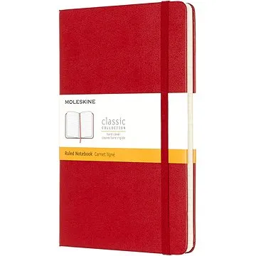 MOLESKINE L, tvrdé desky, linkovaný, červený (QP060R)