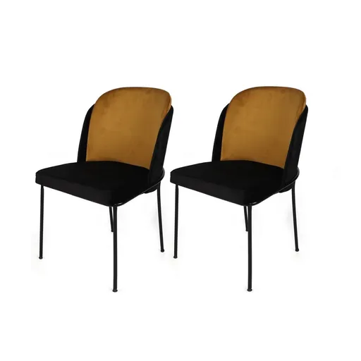 Sada jídelních židlí Dore Mustard and Black, 2 ks