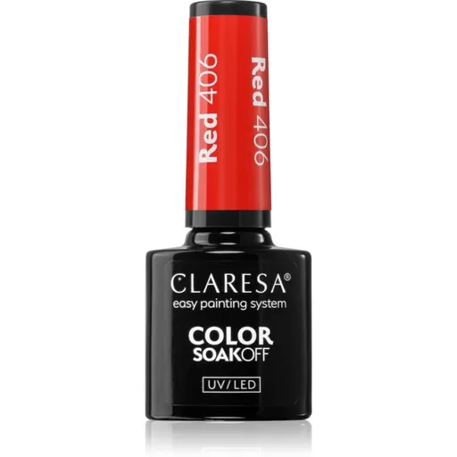 Claresa SoakOff UV/LED Color Rainbow Explosion gelový lak na nehty odstín Red 406 5 g