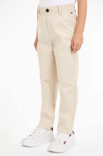 Dětské kalhoty Tommy Hilfiger SKATER CHINO PANT béžová barva, hladké, KB0KB09146