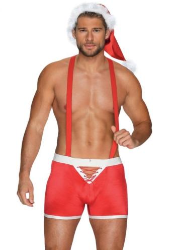 Pánské boxerky Obsessive Mr Claus L/XL Červená