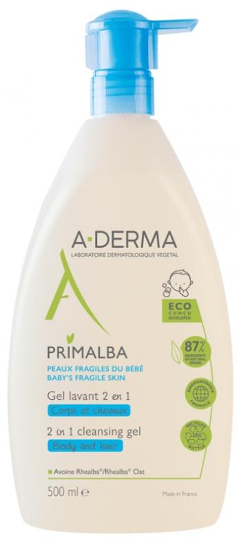 A-DERMA Gel de curățare pentru bebeluși 2 în 1 Primalba (2in1 Cleansing Gel) 500 ml