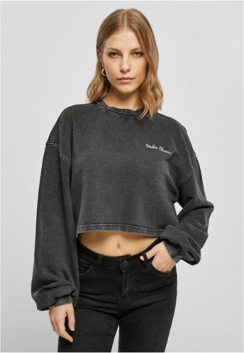 Urban Classics Ladies Cropped Small Embroidery Terry Crewneck black - S