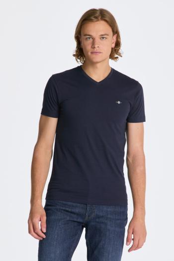 TRIČKO GANT SLIM SHIELD V-NECK T-SHIRT EVENING BLUE