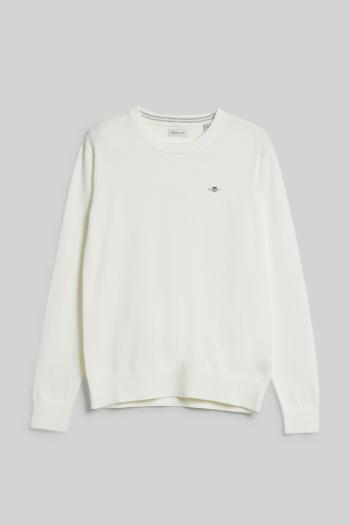 SVETR GANT SHIELD CLASSIC COTTON C-NECK EGGSHELL