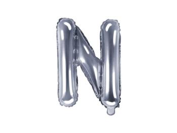 Balón foliový písmeno "N", 35 cm, stříbrný (NELZE PLNIT HELIEM) - PartyDeco