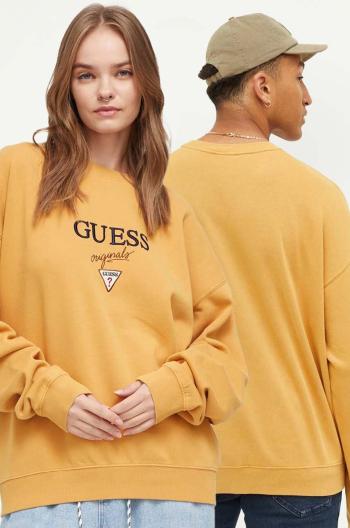 Mikina Guess Originals pánská, žlutá barva, s aplikací