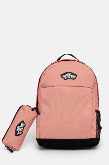 Dětský batoh Vans VANS SKOOL BACKPACK růžová barva, velký, s aplikací, VN0A5FOKD471