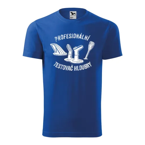 Bontis Tričko s potiskem "Testovač hloubky" - Královská modrá | L