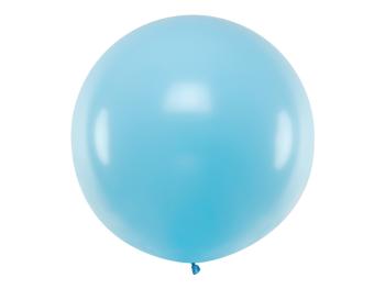 PartyDeco Kulatý latexový Jumbo balón 1m - pastelově modrý