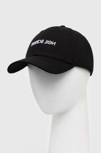 Šiltovka Neil Barett LOGO CAP čierna farba, s nášivkou, PBCP320C.C9503.524