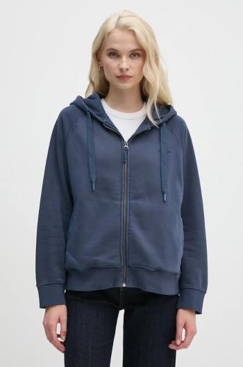 Mikina Pepe Jeans FELICITY ZIPPER dámská, modrá barva, s kapucí, hladká, PL581463