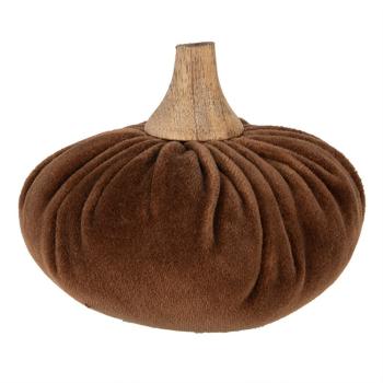 Hnědá textilní dekorace dýně Pumpkin M - Ø 12*10 cm 65422