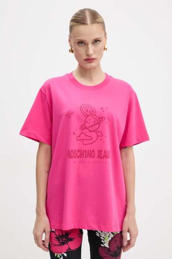 Bavlněné tričko Moschino Jeans růžová barva, A0704 8733