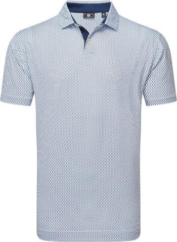 Footjoy Irongate Print Lisle Mens White/Navy L Polo košile